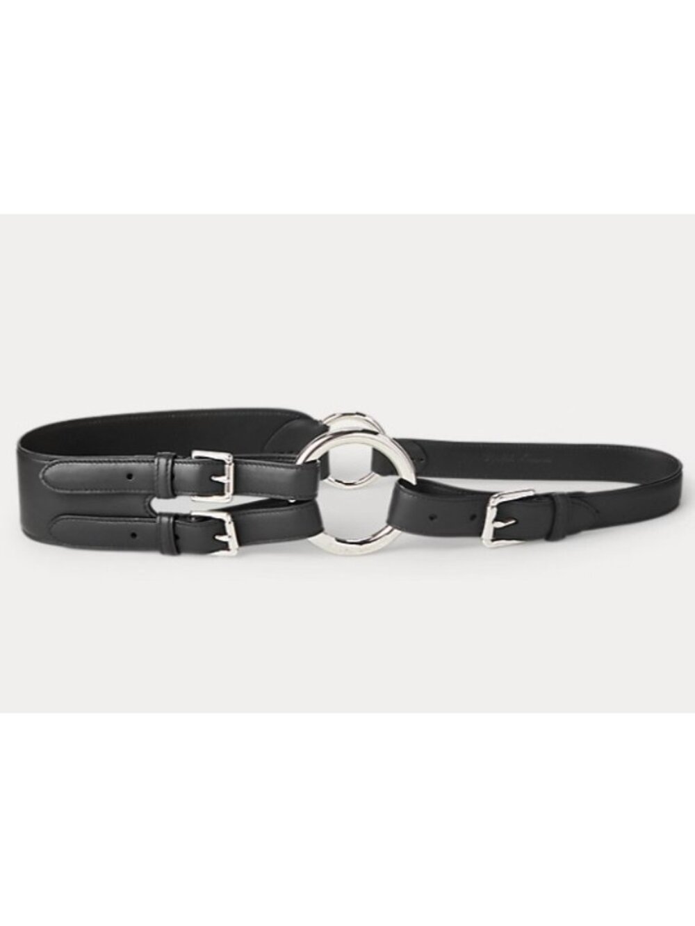 RALPH LAUREN Collection Tri-Strap O-Ring Calfskin Belt size XL NWT mspr $650